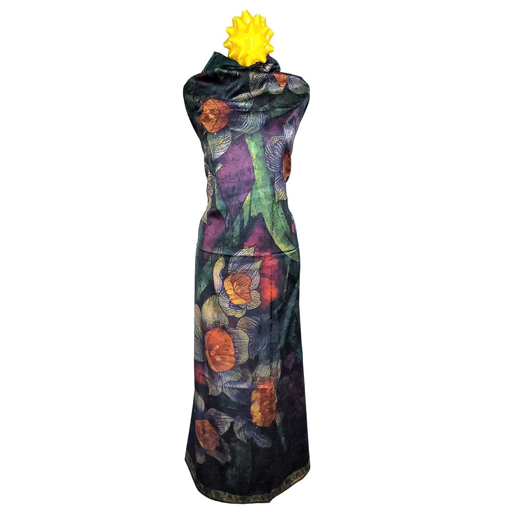 NWT Double Sided Silk Scarf 52"x52" Large Square Shawl Wrap XiangYunShal 2244 - Picture 4 of 11